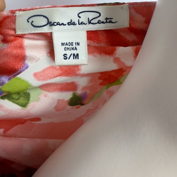 OSCAR DE LA RENTA Vtg Satin Pink Floral Luxury Maxi Haute Couture Dress S/M - Picture 10 of 16